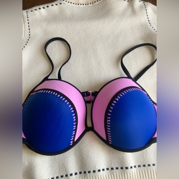 Victoria's Secret Purple Blue Stitched Fabulous Swim Top - Picture 6 of 8